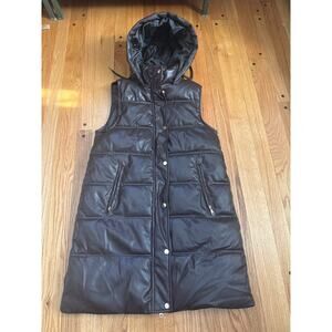 NEW Dex Clothing Snap Button Long Lightweight Puffer Vest Women’s Sz S